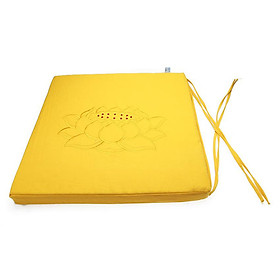 Nệm Ngồi Thiền Soft Decor 40035 Yellow Lotus Square Seat Pad (40 x 40 x 3.5 cm) - Vàng