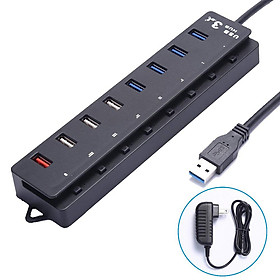 4-Port USB 3.0 HUB + 4 Charging Ports USB Splitter Hub Multifunction Charger Extension Concentrator