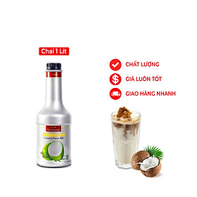 Mứt trái cây pha chế Madamsun vị Dừa (Coconut Puree Mix) chai 1L - Hàng nhập khẩu Malaysia