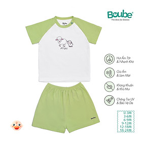 Bộ cộc tay cúc bấm Zaclang phối màu đặc sắc  cho bé sơ sinh và trẻ nhỏ Boube, vải Cotton organic thoáng mát - Size 0-24M