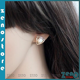 Khuyên tai ZenO bạc S925 , bông tai bạc Ý đính ngọc