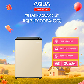 [SẢN PHẨM MỚI 2025] Tủ lạnh Aqua 90 lít AQR-D100FA(GG) - Màu be - Freeship toàn quốc - Có hỗ trợ đổi sang hồng - Hàng chính hãng