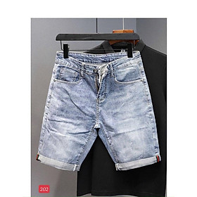 Thời Trang Nam Quần Short Jean Ngố Ngắn Co Giãn 202
