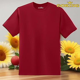 Áo thun nam thoát nhiệt Nhật Bản GOKING, chất liệu tự nhiên 100 cotton thoáng mát, thấm hút mồ hôi - Đỏ đô - XL