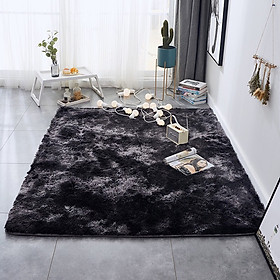 Mua Thảm Lông Dài Trải Sàn Cao Cấp Kiểu Loang - đen xám - 1m6x2m