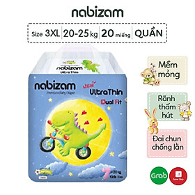 Tã/bỉm quần nabizam ultra thin nội địa hàn, mềm mại, mỏng nhẹ size m32/l30/xl26/2xl22/3xl20 cho bé 6-25kg