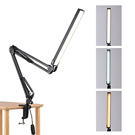 Flexible LED Desk Lamp with Clamp Eye-Caring 10W Adjustable Metal Swing Arm Lamp 10 Dimmable Brightness 3 Colors Modes