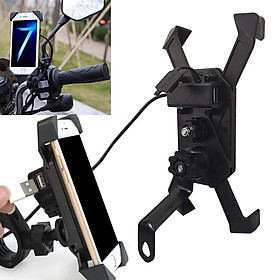 Mua Giá Đỡ Điện Thoại Kiêm Cổng Sạc USB Gắn Chân Gương Xe Máy.