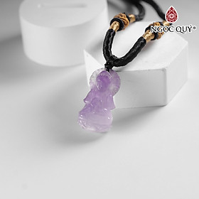 Mặt dây chuyền phật bà thạch anh tím 25x13mm mệnh hỏa. thổ - Ngọc Quý Gemstones