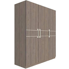 Tủ quần áo gỗ MDF Tundo 3 cánh 2 ngăn kéo màu gỗ xám 160 x 55 x 200cm