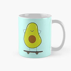 Cốc sứ in hình Quả Bơ trượt ván cốc lưu niệm quà tặng đẹp