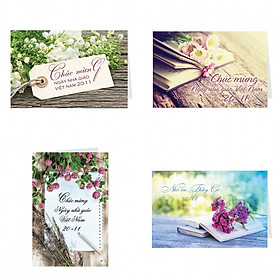 Thiệp chúc mừng ngày nhà giáo VN 20/11 -  Combo 04c thiệp Grey 12x18cm