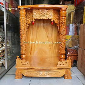 Mua Bàn thờ thần tài ông địa gỗ gõ đỏ ngang 60 cm cột 8 cm