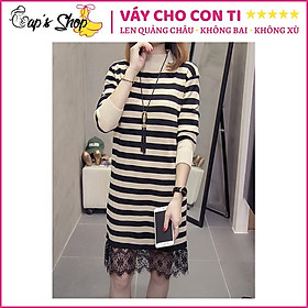 Váy cho con bú _ dáng suông _ chất len siêu đẹp _ sau sinh cho con ti