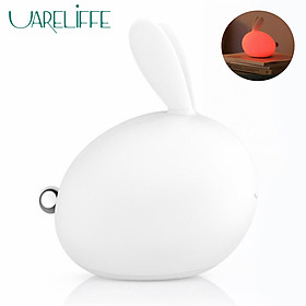 Uareliffe Bunny Lamp Colorful LED Warm Light USB Rechargeable Silicone Night Light Soft Touch Reading Lamp Bedside Light For Home Child Use