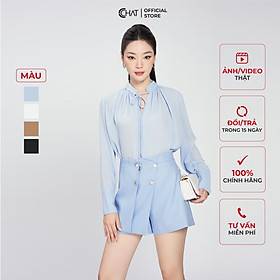 Quần Đùi Nữ  Kiểu Chồng 2 Vạt Chéo Dáng A Chất Tuytsi Cao Cấp 53ONS2003AT