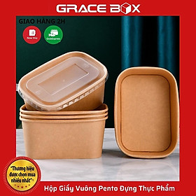 Mua 10 Hộp Giấy Vuông Pento Đựng Thực Phẩm Kèm Nắp Pet Size 750ml - 1000ml
