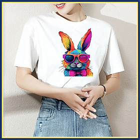 Áo thun in thỏ nhiều màu họa tiết cực cool