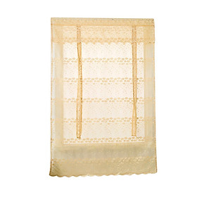 Tie-Up Shade Lace Voile Curtain Cafe Net Curtains for Kitchen Yellow_S