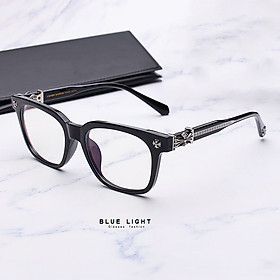 Kính Giả Cận Chống Ánh Sáng Xanh, Gọng Kính Cận Nam Nữ Họa Tiết Chrome Heart Cao Cấp Không Độ Hàn Quốc - BLUE LIGHT SHOP