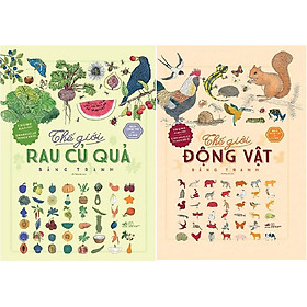 Combo Bách Khoa Thư Cho Cả Nhà - Thế Giới các Loại Rau Củ Quả + Thế Giới Động Vật Bằng Tranh Bằng Tranh (Tặng kèm 1 cuốn truyện song ngữ bìa mềm ngẫu nhiên)