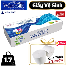 ( Tặng 2 cuộn) Giấy vệ sinh WATERSILK 36M Không Lõi 3 Lớp siêu dai mịn - 100% Bột giấy nguyên sinh - Hàng chính hãng.