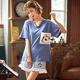 Bộ đùi nữ cao cấp, chất cotton 100%, style Hàn Quốc rất đáng yêu, trẻ trung, form dáng rộng rãi thoải mái, size M-2XL