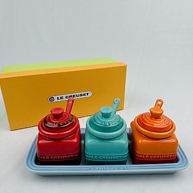 Mua Bộ Hũ Đựng Gia Vị Le Creuset 3 Hũ Kèm Khay Và Thìa  Gốm Sứ Cao Cấp Pháp