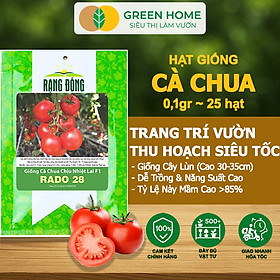 Mua Hạt Giống Cà Chua Greenhome  Gói 0.1gr~25 hạt  Chịu Nhiệt  Trồng Chậu  Ra Nhiều Quả  Cây Sinh Trưởng Nhanh T15