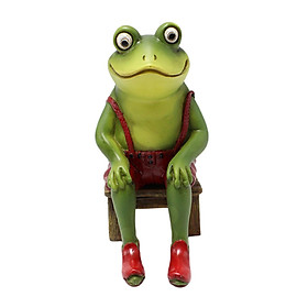 Frog Figurine Resin Sculpture Craft Model for Home Living Room