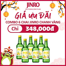 Soju Hàn Quốc JINRO VỊ CHANH VÀNG 360ml - Combo 6 chai