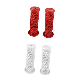 2 Pair Motorcycle Handlebar Hand Grips - 22mm/24mm for  Red / White