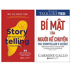 Hình ảnh Combo Sách : Storytelling – Nghệ Thuật Thuyết Trình Bằng Câu Chuyện + Bí Mật Của Người Kể Chuyện - Nghệ Thuật Kể Chuyện Của Diễn Giả TED Và Những Huyền Thoại Kinh Doanh