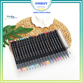 Bộ 20 bút lông màu nước cao cấp Water Color Brush Pen - Tặng 1 cọ Water Brush - Màu nước, màu vẽ, bút lông cao cấp Chính Hãng VinBuy