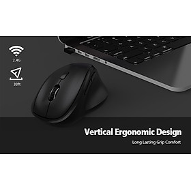 Chuột Không Dây MicroPack MP-V01W Kiểu Dáng Công Thái Học Cho Tư Thế Cầm Tay Thoải Mái Tiết Kiệm Pin 1600DPI Hàng Chính Hãng