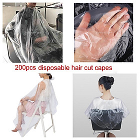 200Pcs Disposable Hair Cutting Cape Apron Hair Salon Gown Capes Cloth Apron