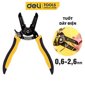 Hình ảnh Kìm Tuốt Dây Điện Đa Năng Deli Cao Cấp Chính Hãng 0,6-2,6mm - Tay Cầm Chống Trơn Trượt - Sử Dụng Nhiều Mục Đích EDL2607