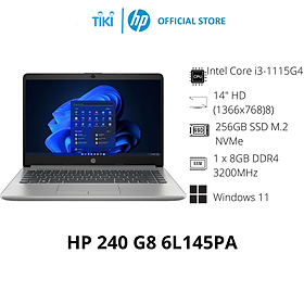 Mua Laptop HP 240 G8 6L145PA i3-1115G4/ 8GB RAM/ 256GB SSD/14 HD/Webcam Win11 Home 64 Silver -Hàng Chính Hãng