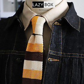 Cà vạt len cho nam Knit tie LAZYBOX công sở, Sartorial guys họa tiết chấm bi