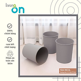 Mua Thùng rác nhựa màu xám nhỏ không nắp 6L