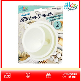 Bộ 3 Phễu Nhựa Có Tay Cầm Uncle Bills KA0144 - Màu Trắng