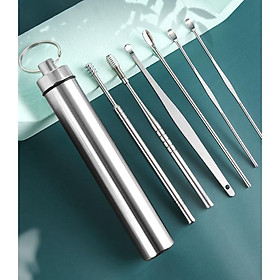 Bộ Dụng Cụ Ráy Tai, Vệ Sinh Tai Băng Inox 6 Món