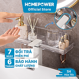 Kệ Nhà Tắm Dán Tường Chữ U Có Móc Treo Đồ Homepower KCN-01