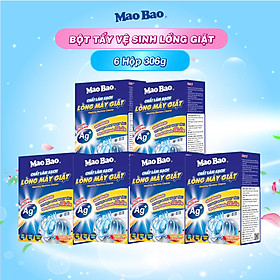 Combo 6 Hộp Bột Tẩy Vệ Sinh Lồng Máy Giặt Mao Bao 306g