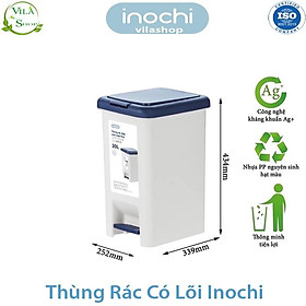 Mua Thùng Đựng Rác  Thùng Rác Nhựa Đạp Chân Có Lõi 20 Lít Nắp Đậy Chữ Nhật Inochi Tiêu Chuẩn Xuất Nhật - Châu Âu - EU