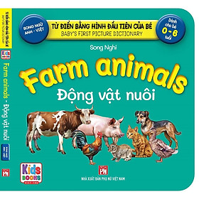 Sách - Baby'S First Picture Dictionary - Từ Điển Bằng Hình Đầu Tiên Của Bé - Động vật Nuôi - Farm AniMals (Bìa Cứng)