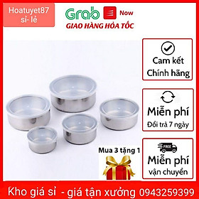 Bộ 5 bát inox đựng thức ăn trong tủ lạnh kèm nắp đậy