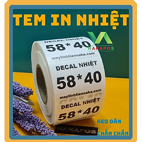 Giấy in nhiệt, in mã vạch, in dán tem phụ, in tem cân 58x40mm