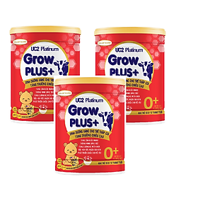 Combo 3 lon Sữa bột UC2 GROW PLUS 0+ lon 800G dành cho trẻ suy dinh dưỡng