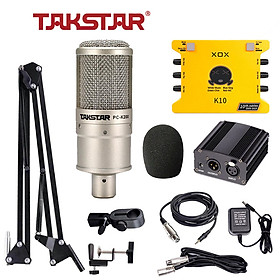 Combo mic thu âm chuyên nghiệp - Micro Takstar PC K200, Soundcard K10 - HÀNG CHÍNH HÃNG